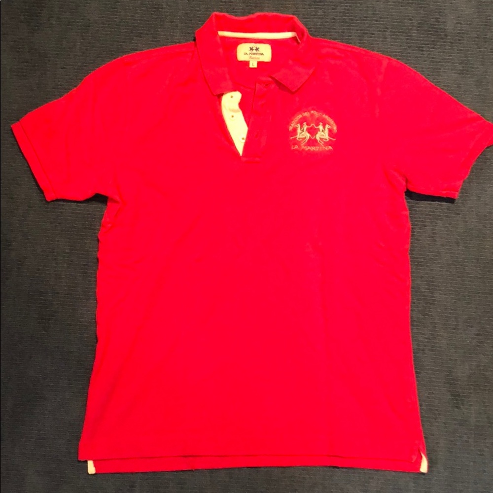 La Martina Short Sleeve Collared Polo Shirt